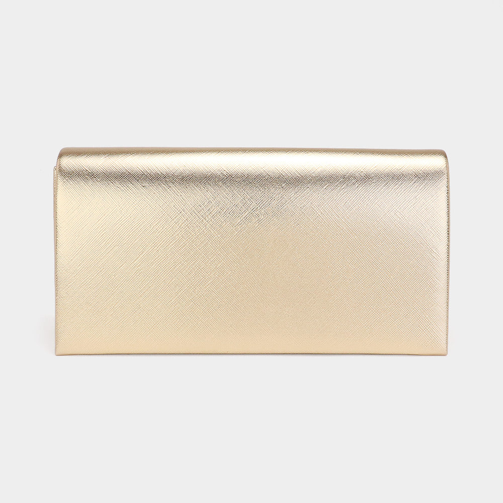 iLLASPARKZ TRUMP Bling Studded Pointed Metallic Clutch Bag / Evening Crossbody Bag