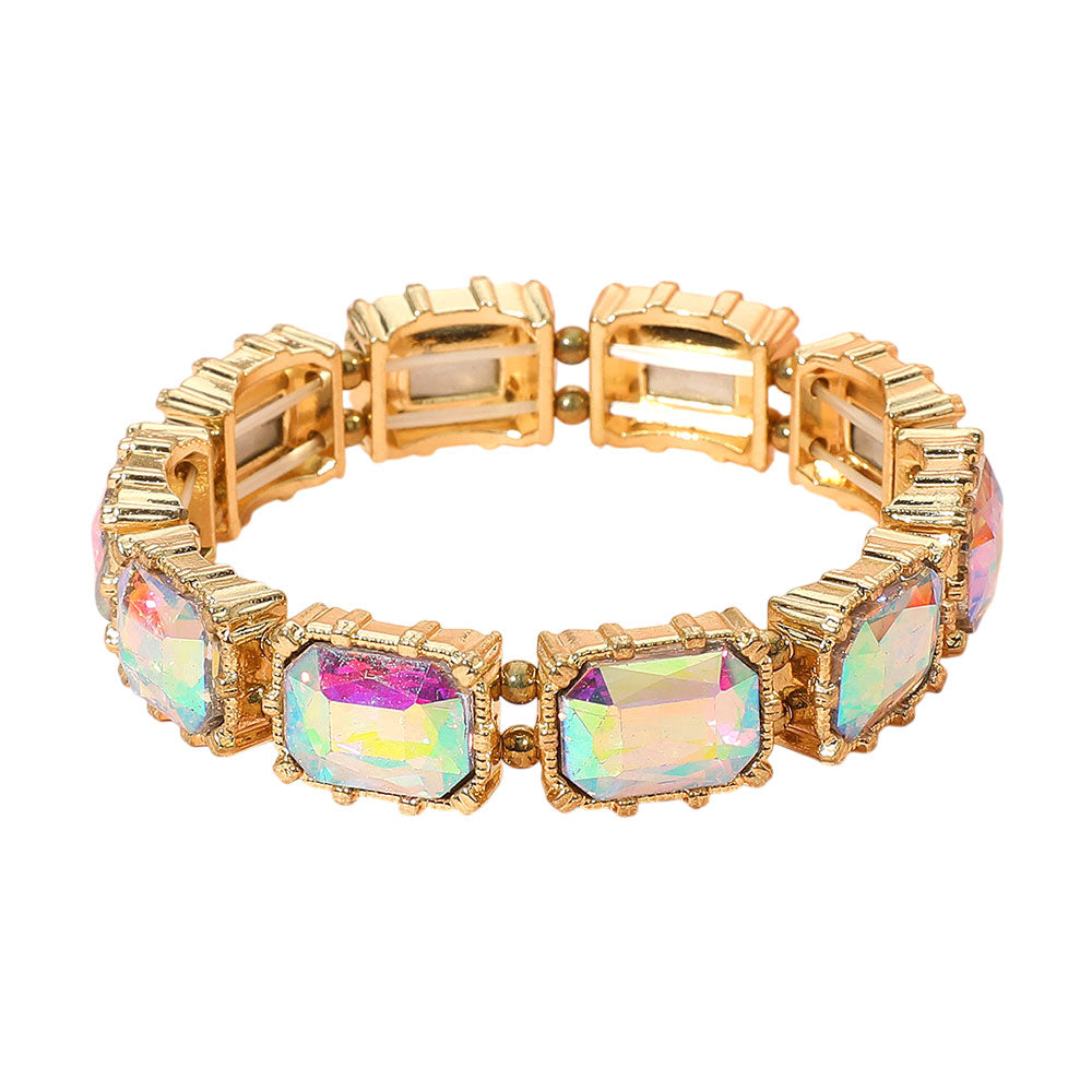 iLLASPARKZ Bold Gem Stone Beaded Stretch Evening Bracelet