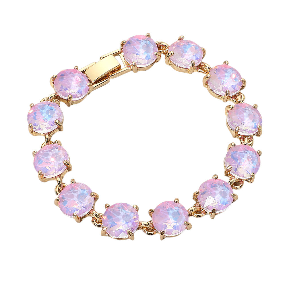 iLLASPARKZ Round Stone Link Evening Bracelet
