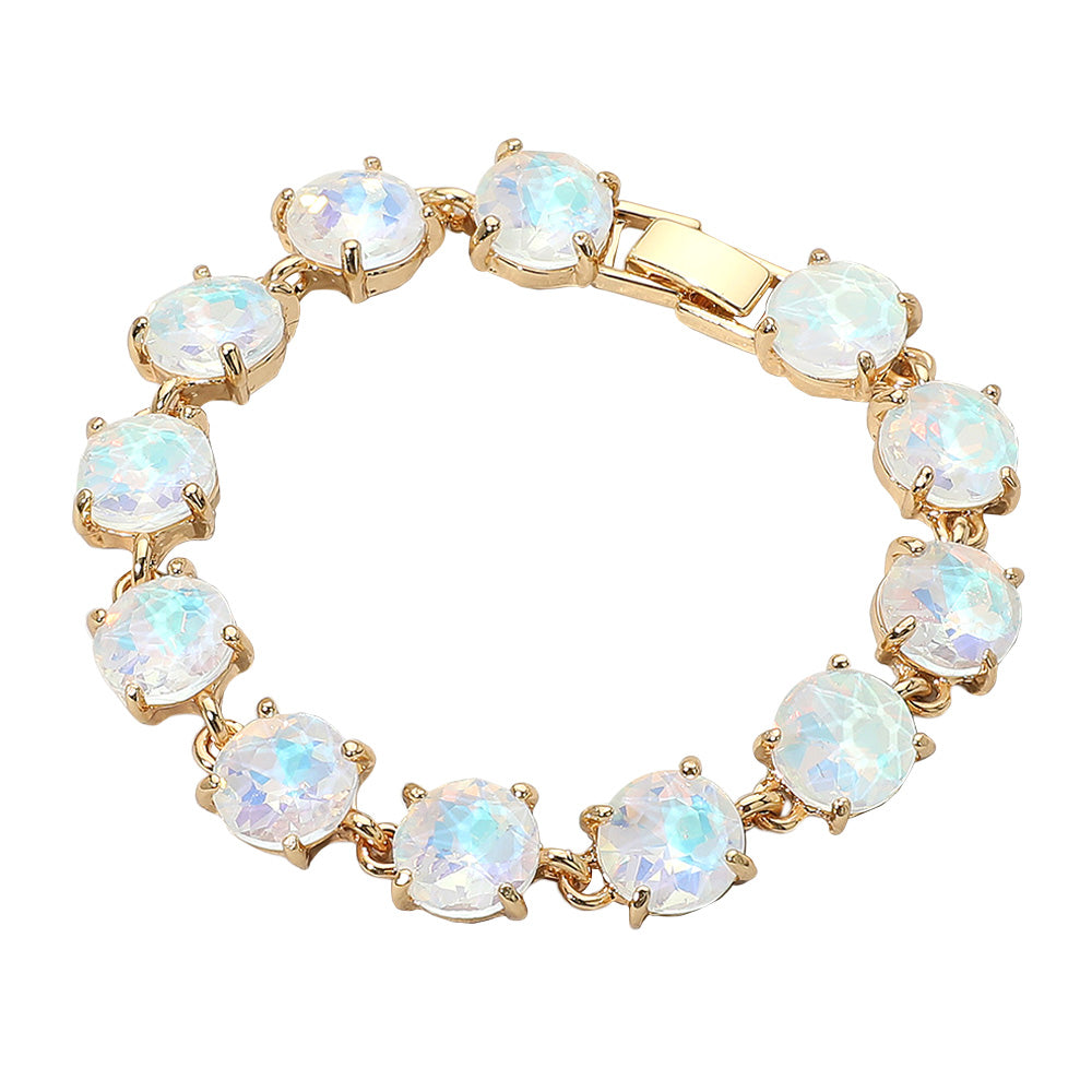 iLLASPARKZ Round Stone Link Evening Bracelet