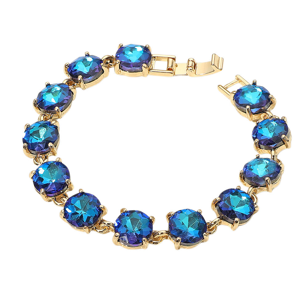 iLLASPARKZ Round Stone Link Evening Bracelet