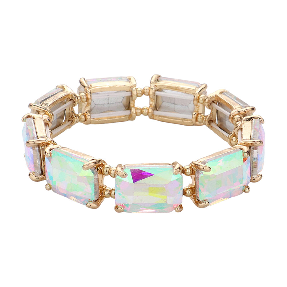 iLLASPARKZ Emerald Cut Stone Stretch Evening Bracelet