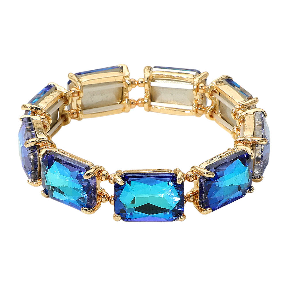 iLLASPARKZ Emerald Cut Stone Stretch Evening Bracelet