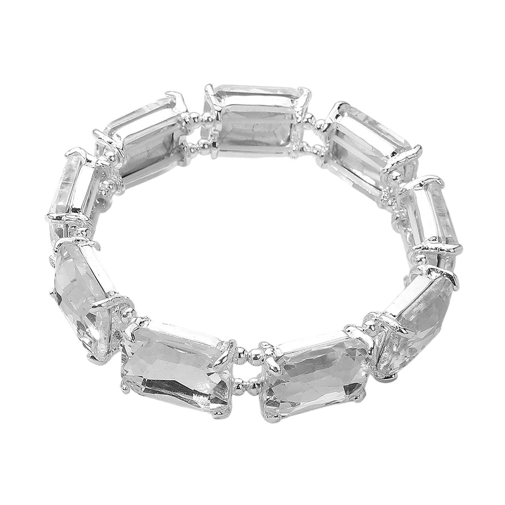 iLLASPARKZ Emerald Cut Stone Stretch Evening Bracelet