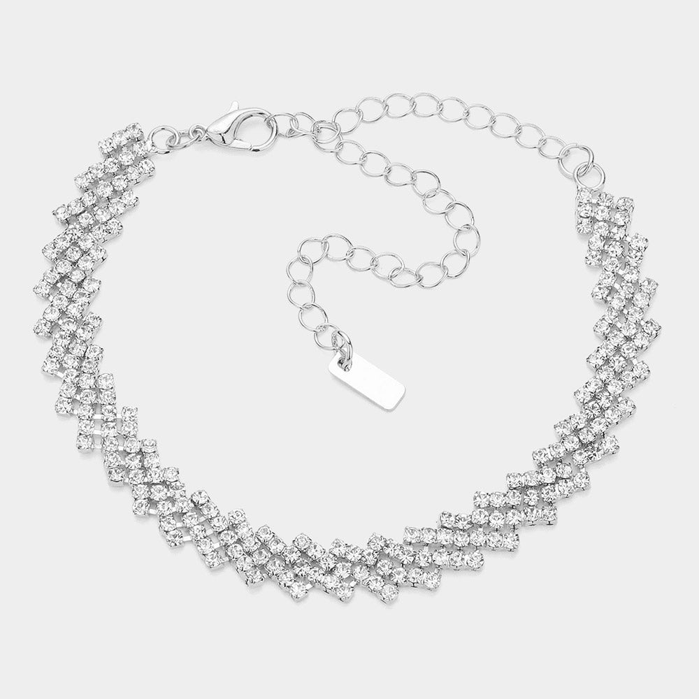 iLLASPARKZ Rhinestone Paved Chain Evening Bracelet