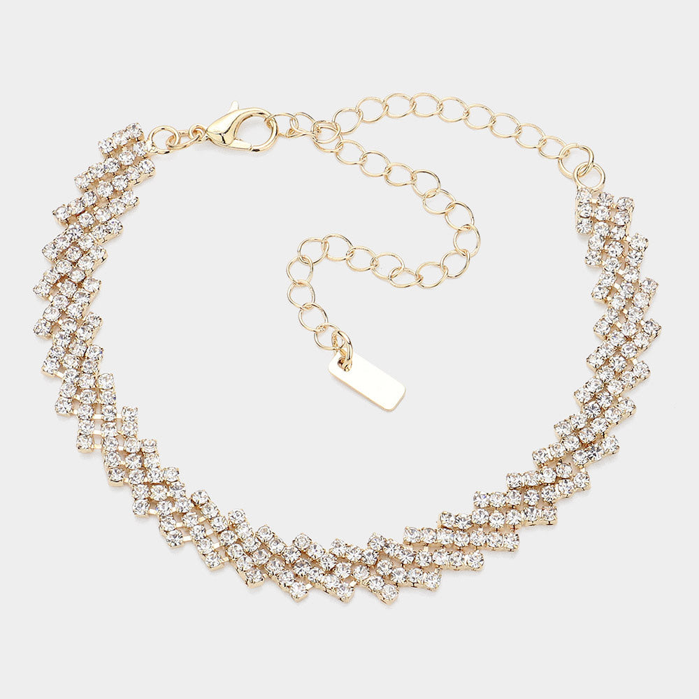 iLLASPARKZ Rhinestone Paved Chain Evening Bracelet