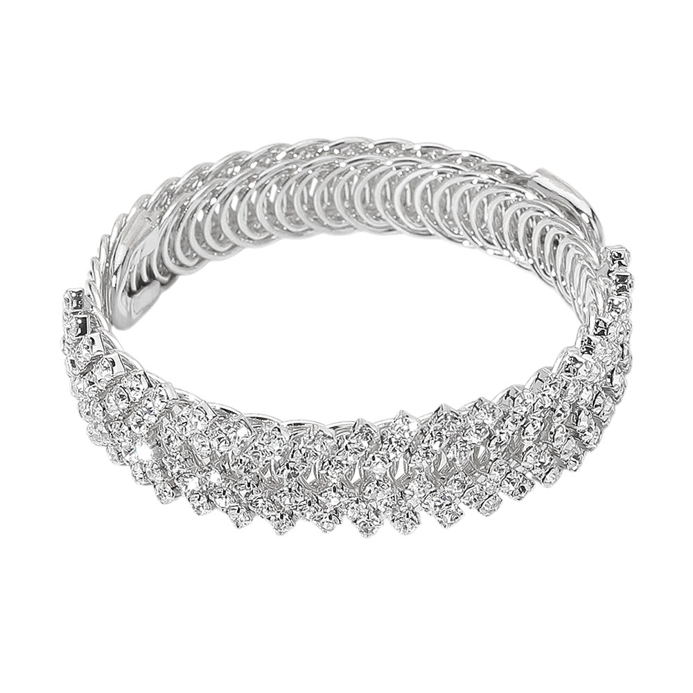 iLLASPARKZ Crystal Rhinestone Adjustable Evening Bracelet
