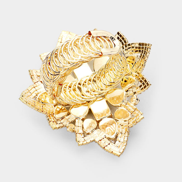 iLLASPARKZ Crystal Cluster Pave Trim Evening Bracelet