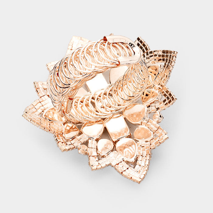 iLLASPARKZ Oversized Crystal Cluster Pave Trim Evening Bracelet