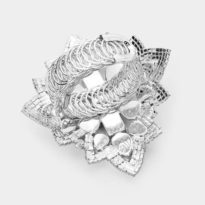 iLLASPARKZ Oversized Crystal Cluster Pave Trim Evening Bracelet