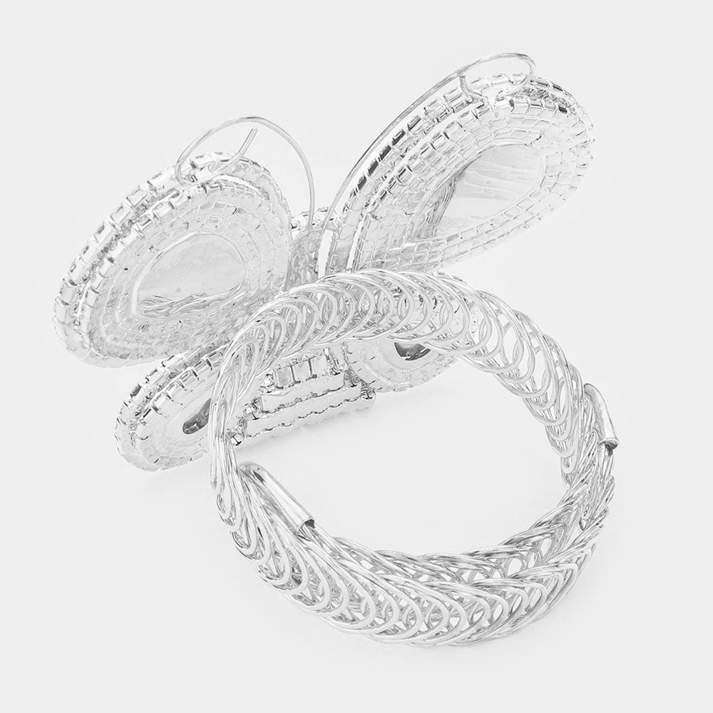 iLLASPARKZ Rhinestone Embellished Butterfly Evening Bracelet