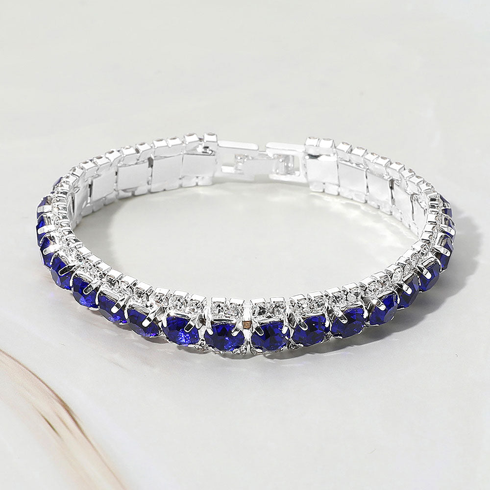 iLLASPARKZ Round Crystal Rhinestone Trim Evening Bracelet