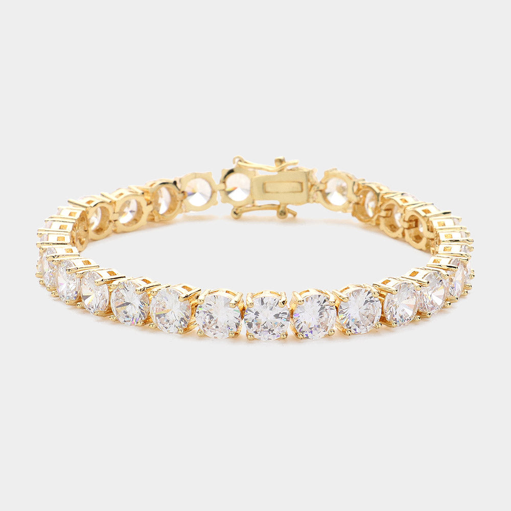 iLLASPARKZ Round CZ Stone Tennis Evening Bracelet