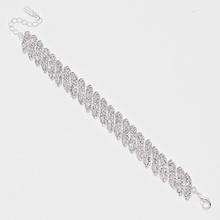 iLLASPARKZ Curved Rhinestone Evening Bracelet