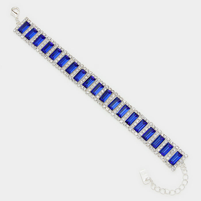 iLLASPARKZ Rectangle crystal rhinestone evening bracelet