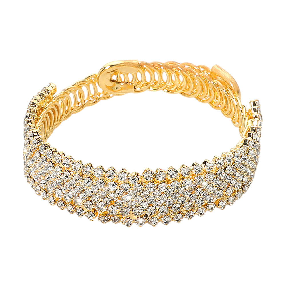 iLLASPARKZ Crystal Rhinestone Adjustable Evening Bracelet