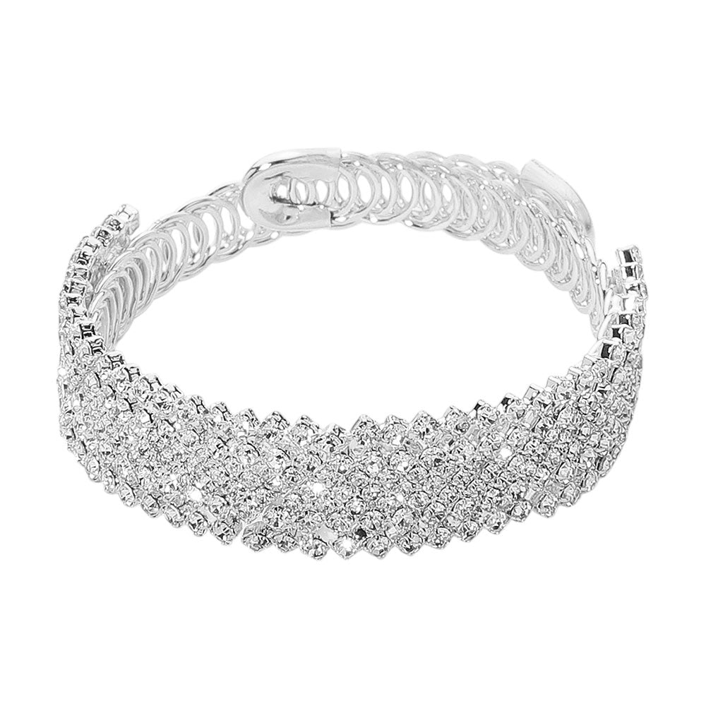 iLLASPARKZ Crystal Rhinestone Adjustable Evening Bracelet