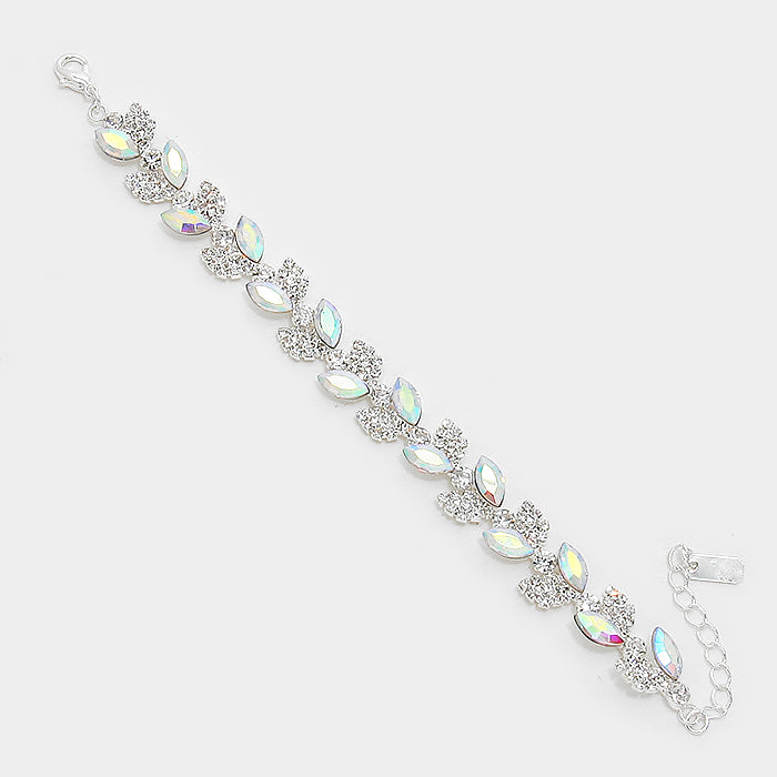 iLLASPARKZ Crystal rhinestone petal vine evening bracelet
