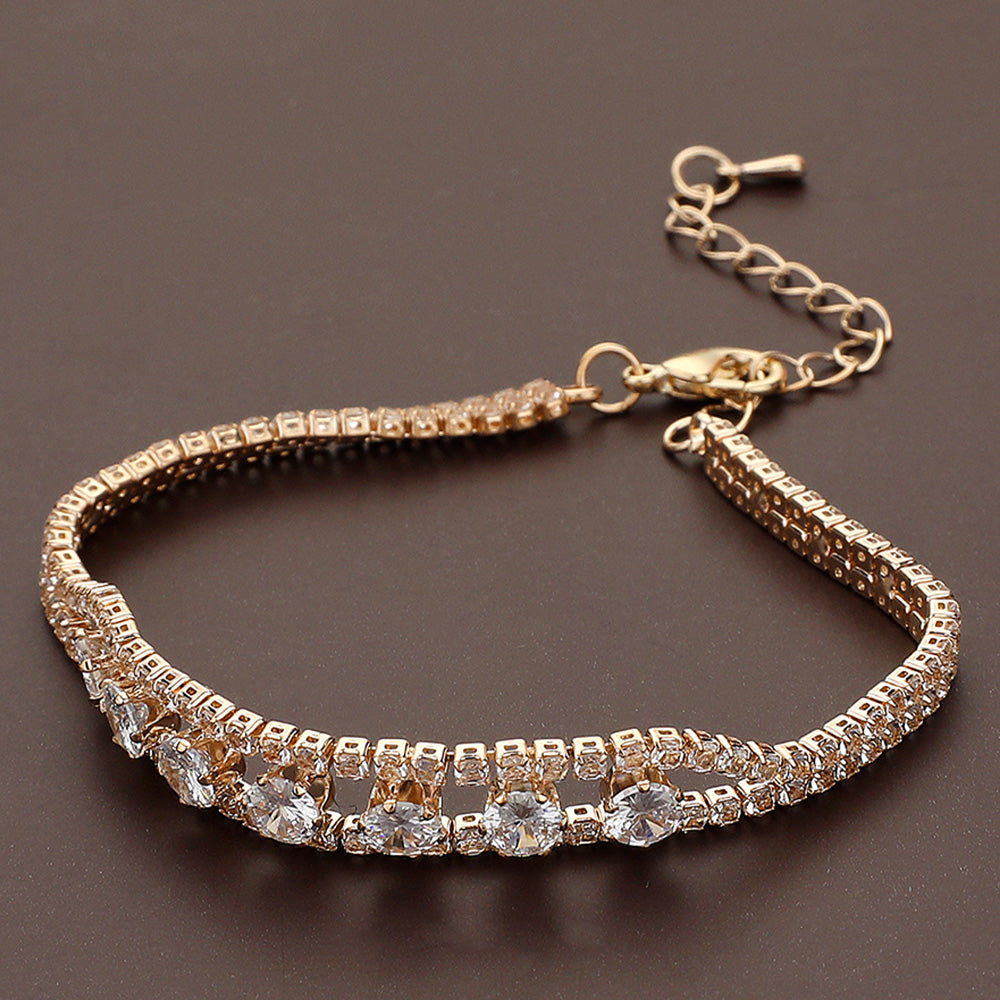 iLLASPARKZ Round CZ Stone Paved Evening Bracelet
