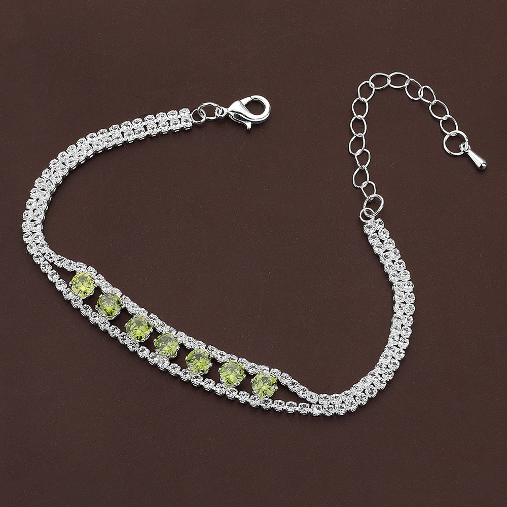 iLLASPARKZ Round CZ Stone Paved Evening Bracelet