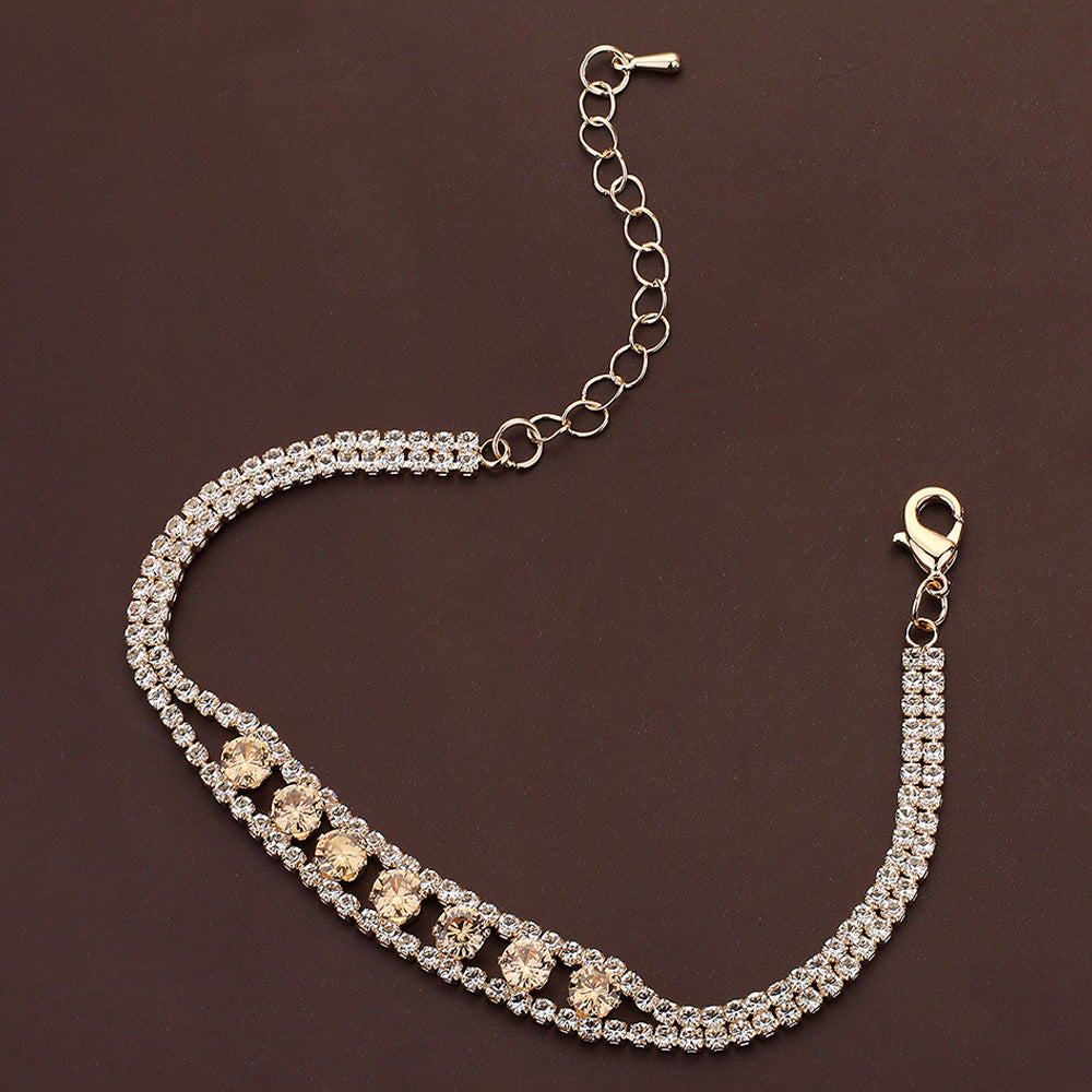 iLLASPARKZ Round CZ Stone Paved Evening Bracelet