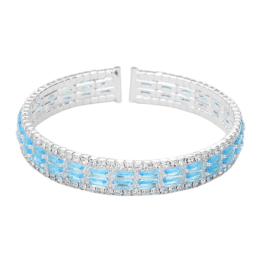 iLLASPARKZ CZ Baguette Stone Accented Evening Bracelet