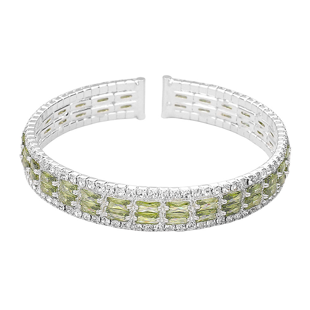 iLLASPARKZ CZ Baguette Stone Accented Evening Bracelet