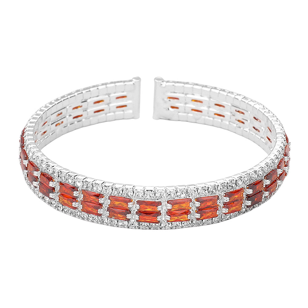 iLLASPARKZ CZ Baguette Stone Accented Evening Bracelet