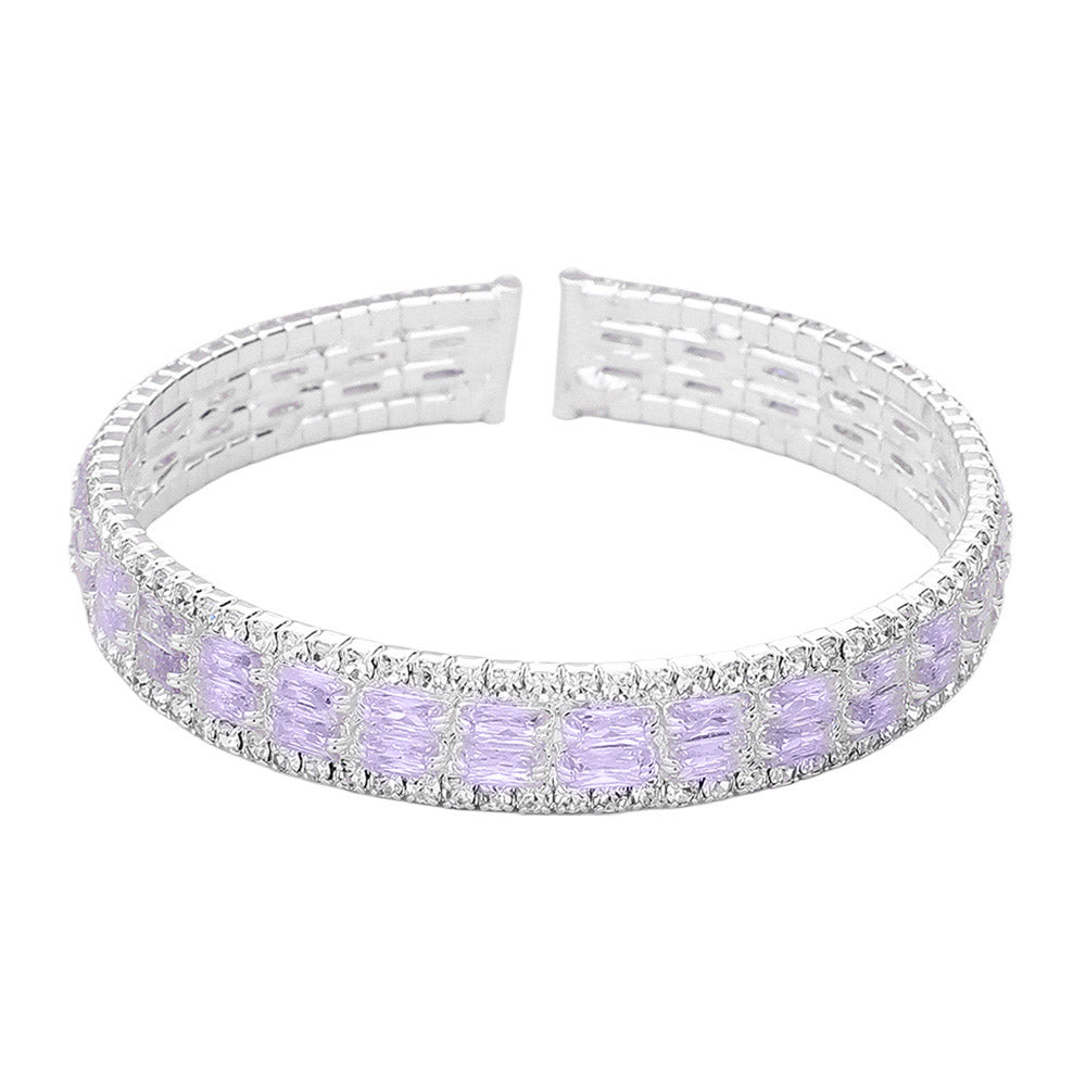 iLLASPARKZ CZ Baguette Stone Accented Evening Bracelet