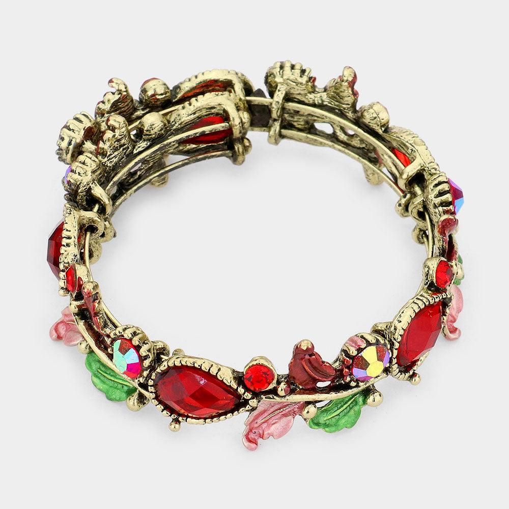 iLLASPARKZ Glass Crystal and Metal Vine Open Adjustable Bracelet