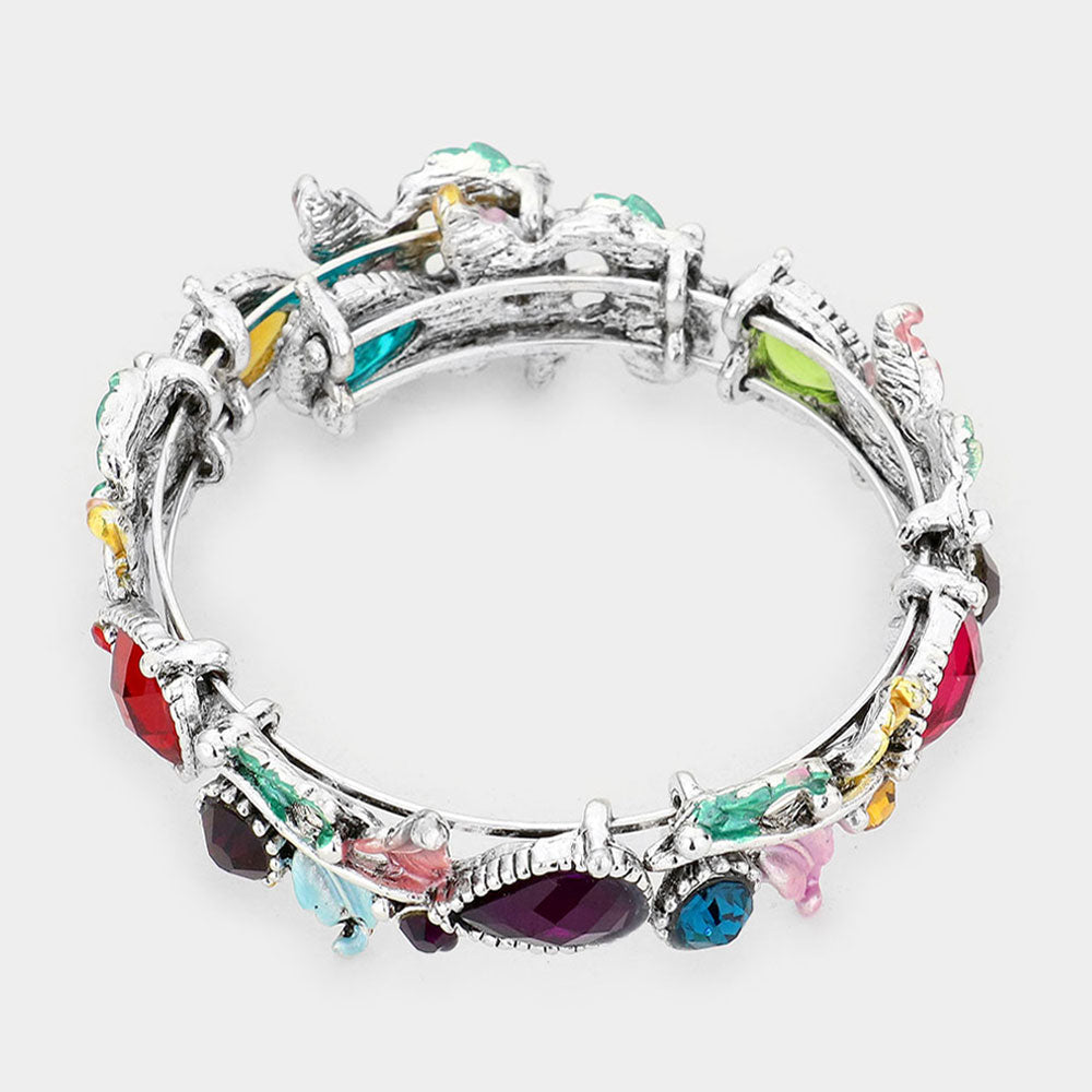 iLLASPARKZ Glass Crystal and Metal Vine Open Adjustable Bracelet