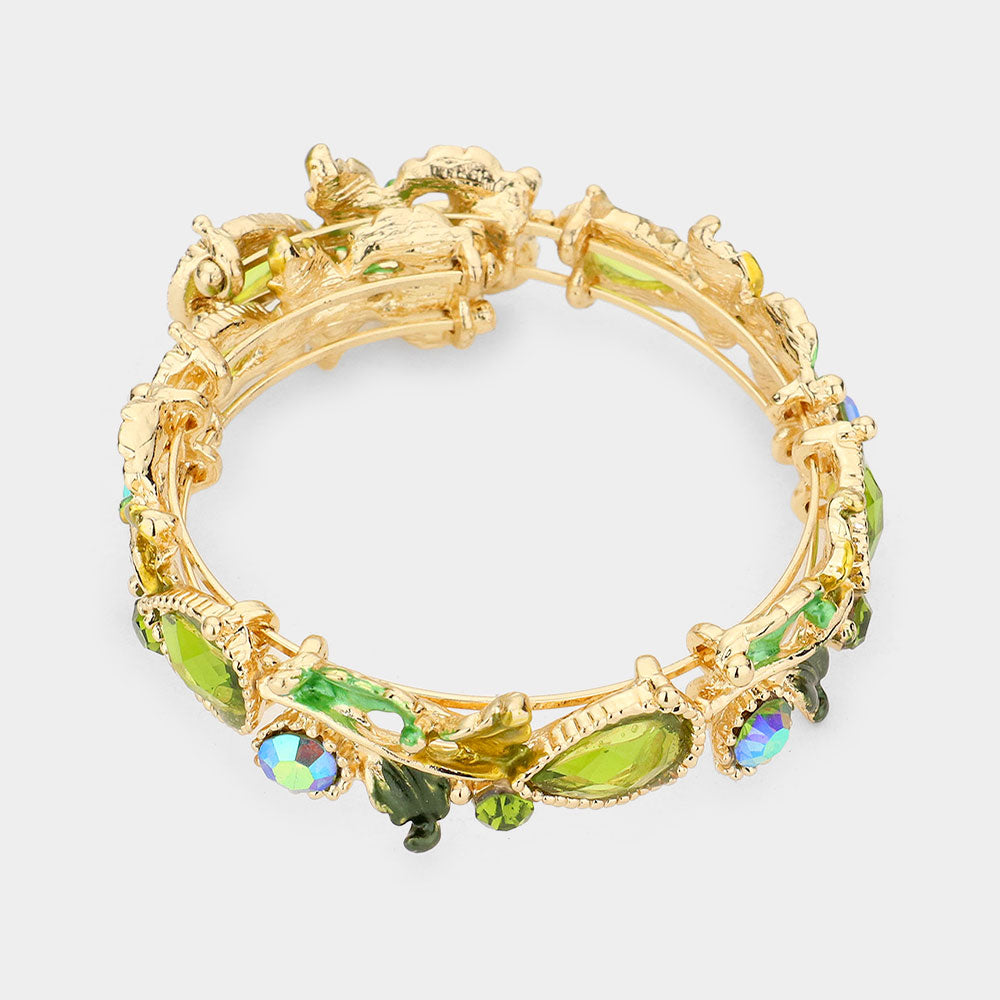 iLLASPARKZ Glass Crystal and Metal Vine Open Adjustable Bracelet