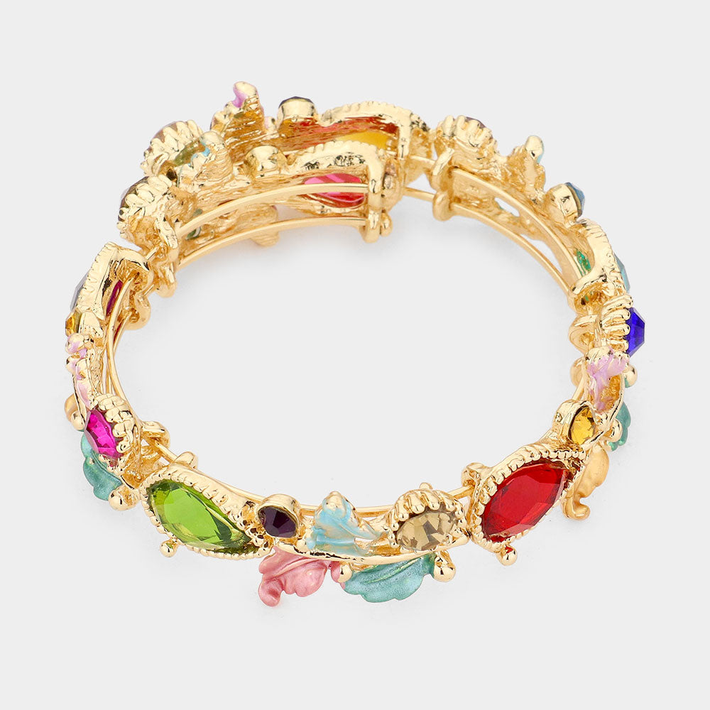iLLASPARKZ Glass Crystal and Metal Vine Open Adjustable Bracelet