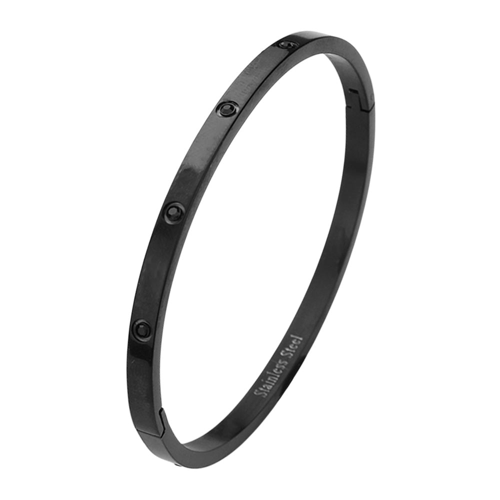 iLLASPARKZ Stainless Steel Crystal Embellished Bangle Evening Bracelet