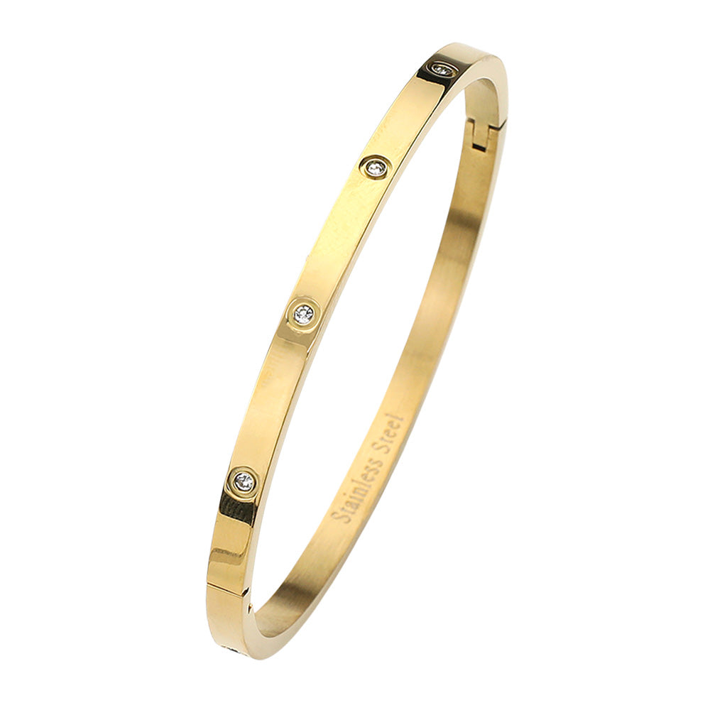 iLLASPARKZ Stainless Steel Crystal Embellished Bangle Bracelet