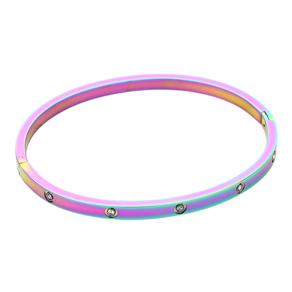 iLLASPARKZ Stainless Steel Crystal Embellished Bangle Evening Bracelet