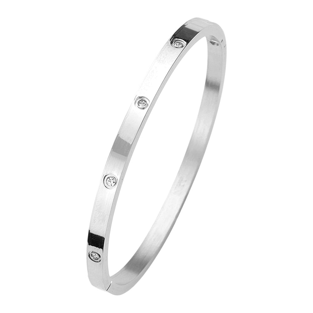 iLLASPARKZ Stainless Steel Crystal Embellished Bangle Bracelet