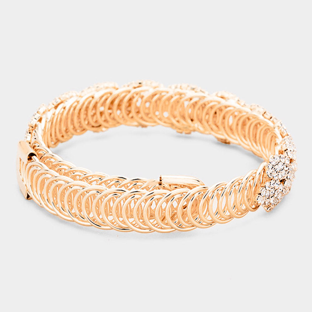 iLLASPARKZ Rhinestone Pave Marquise Evening Bracelet