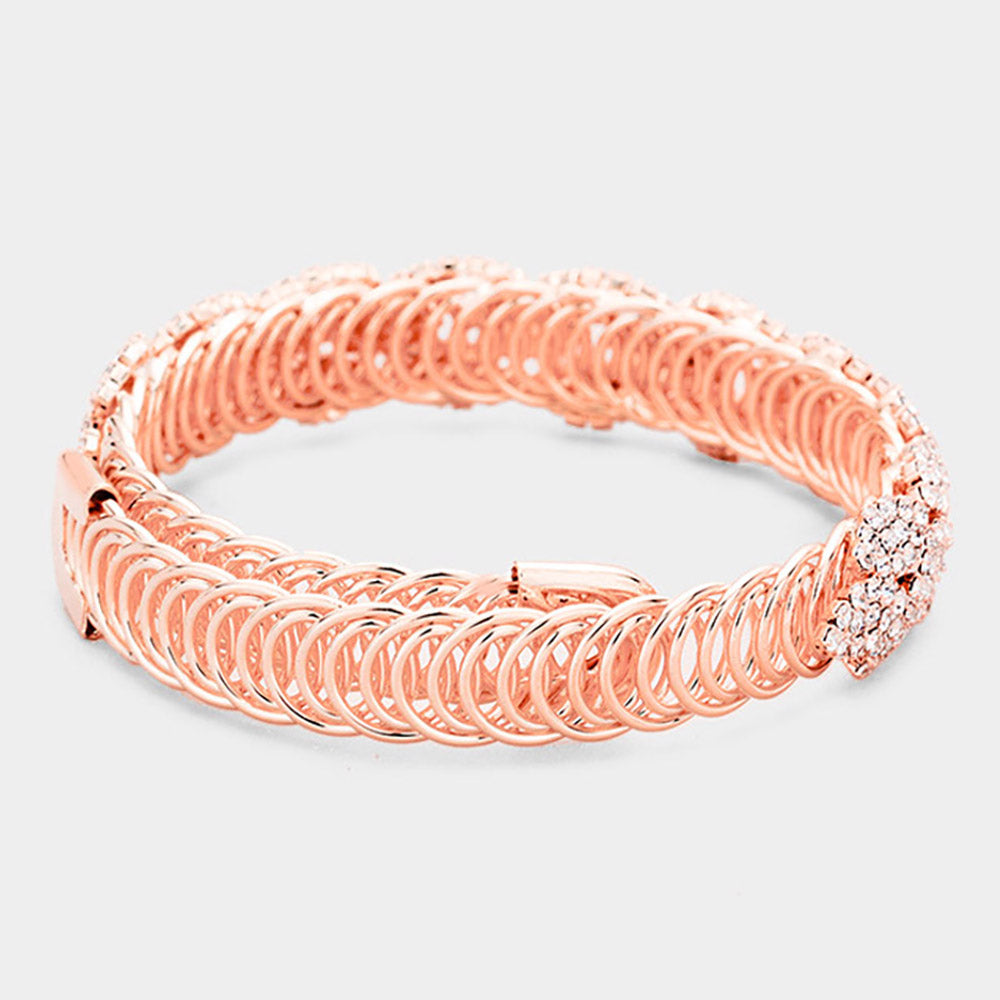 iLLASPARKZ Rhinestone Pave Marquise Evening Bracelet