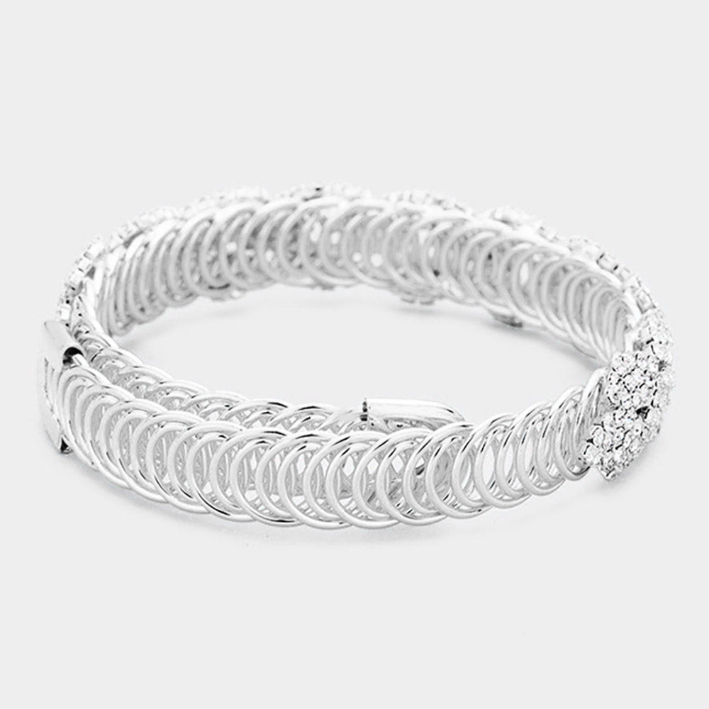 iLLASPARKZ Rhinestone Pave Marquise Evening Bracelet