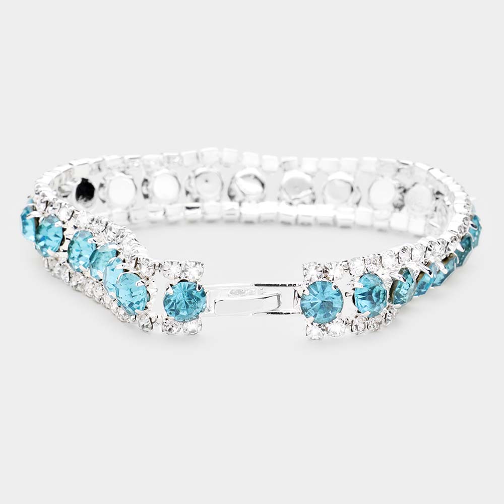 iLLASPARKZ Round Crystal Rhinestone Evening Bracelet