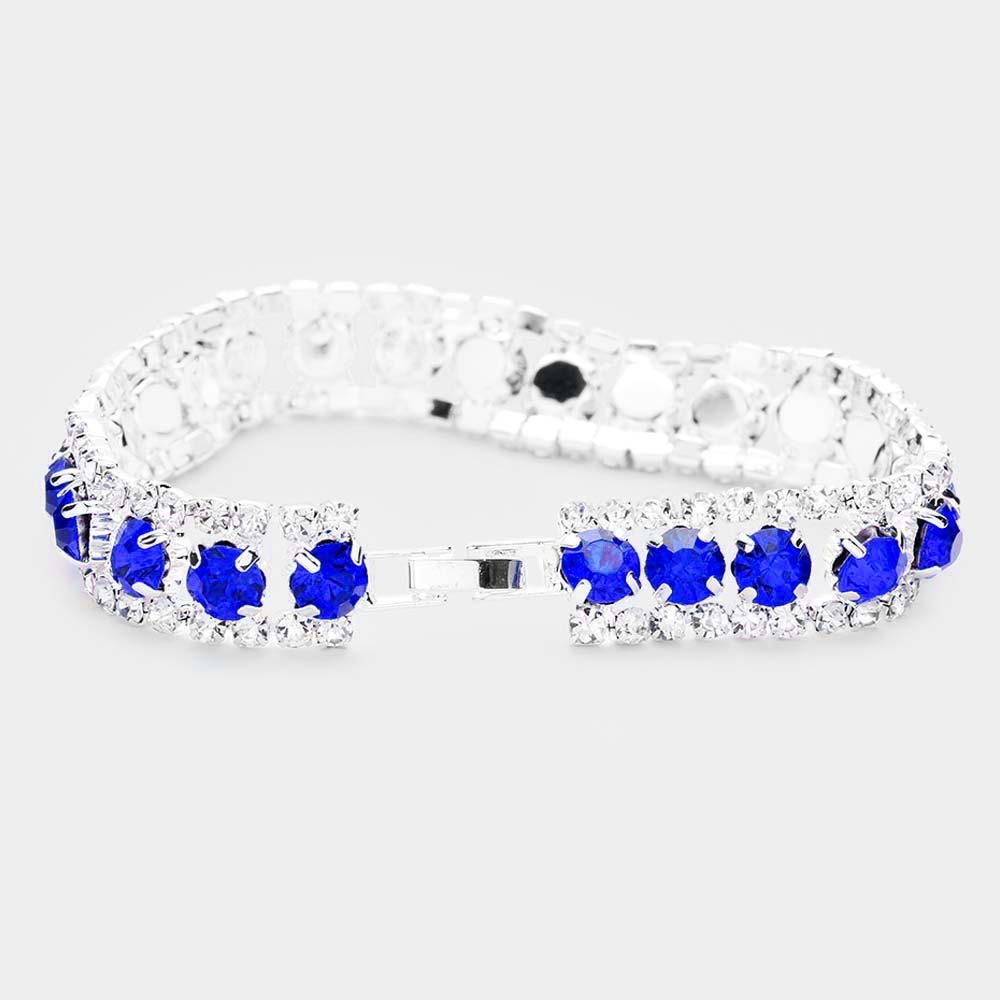 iLLASPARKZ Round Crystal Rhinestone Evening Bracelet