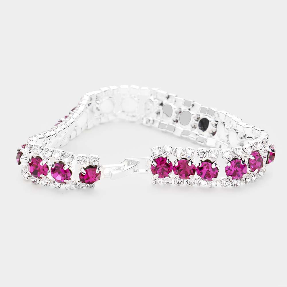 iLLASPARKZ Round Crystal Rhinestone Evening Bracelet