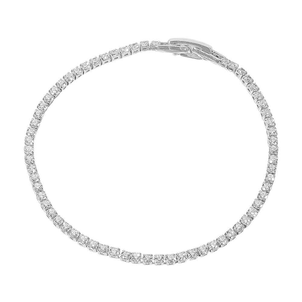 iLLASPARKZ Round CZ Stone Tennis Chain Evening Bracelet