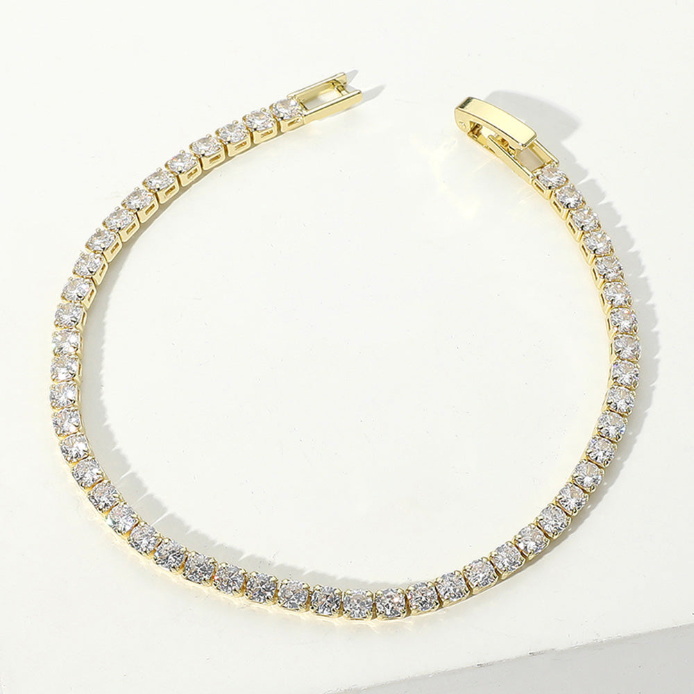 iLLASPARKZ Round CZ Stone Tennis Chain Evening Bracelet
