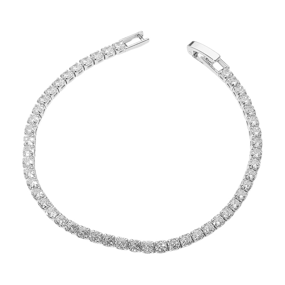iLLASPARKZ Round CZ Stone Tennis Chain Evening Bracelet
