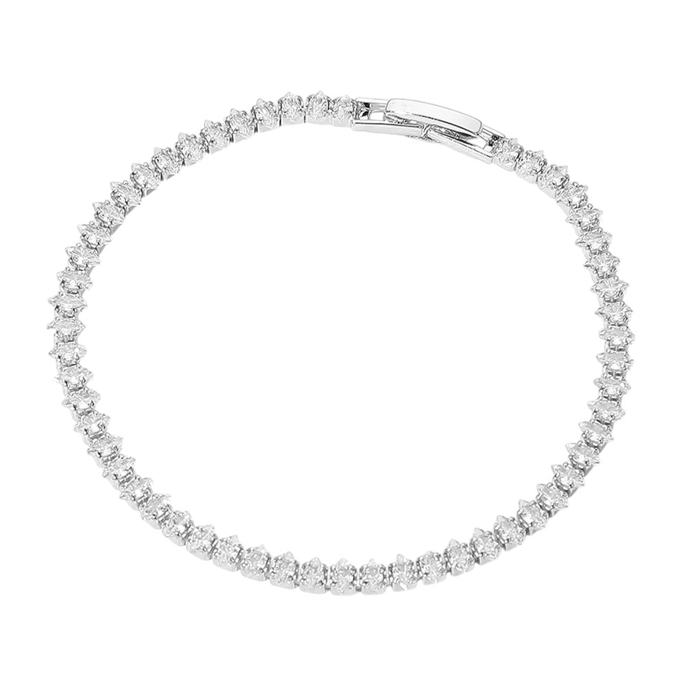 iLLASPARKZ Marquise CZ Stone Tennis Chain Evening Bracelet