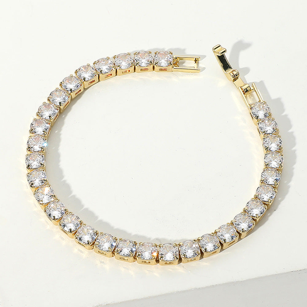 iLLASPARKZ Round CZ Stone Tennis Chain Evening Bracelet