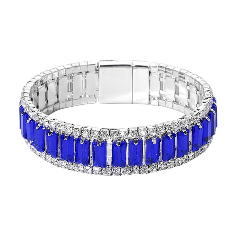 iLLASPARKZ Baguette Stone Cluster Magnetic Evening Bracelet