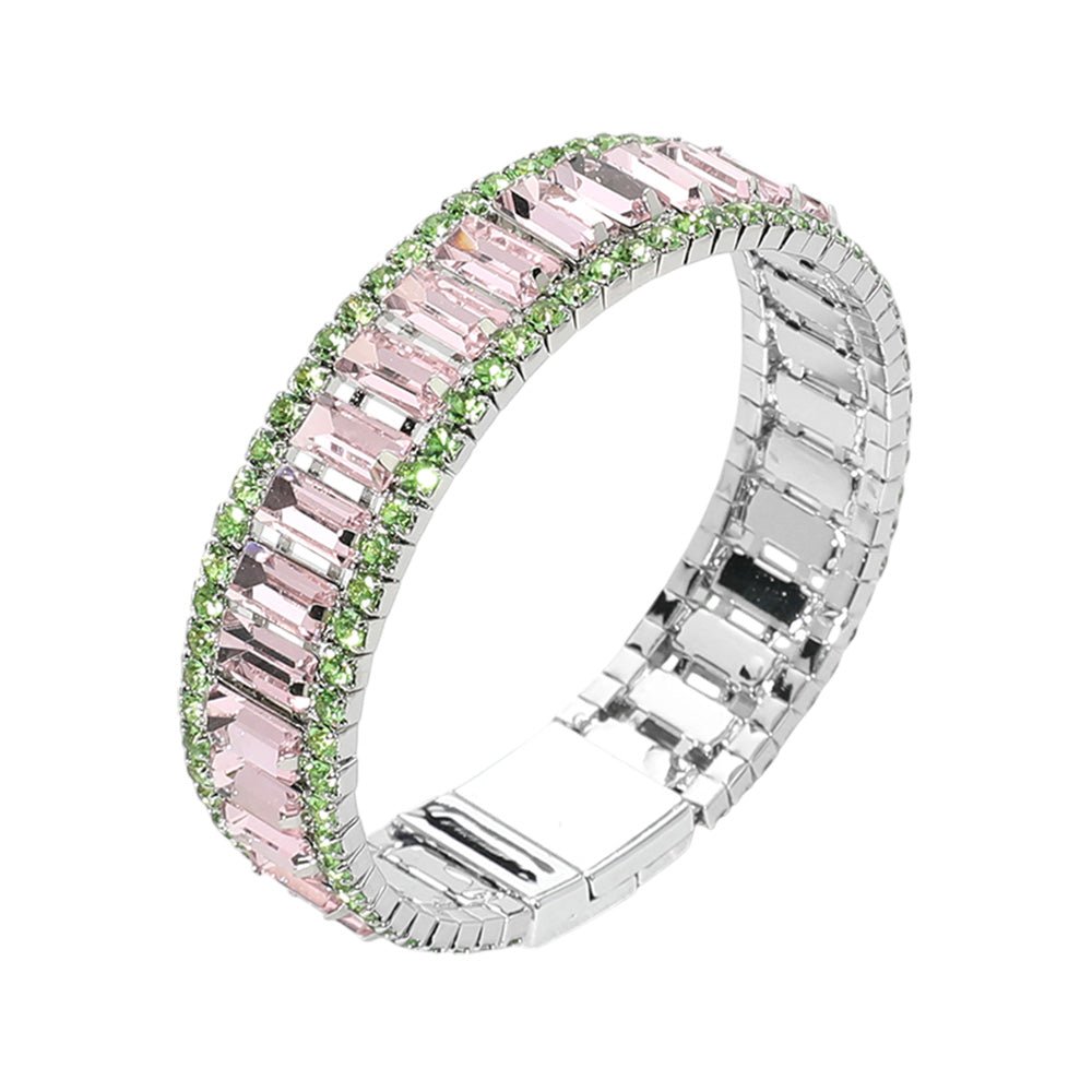 iLLASPARKZ Baguette Stone Cluster Magnetic Evening Bracelet